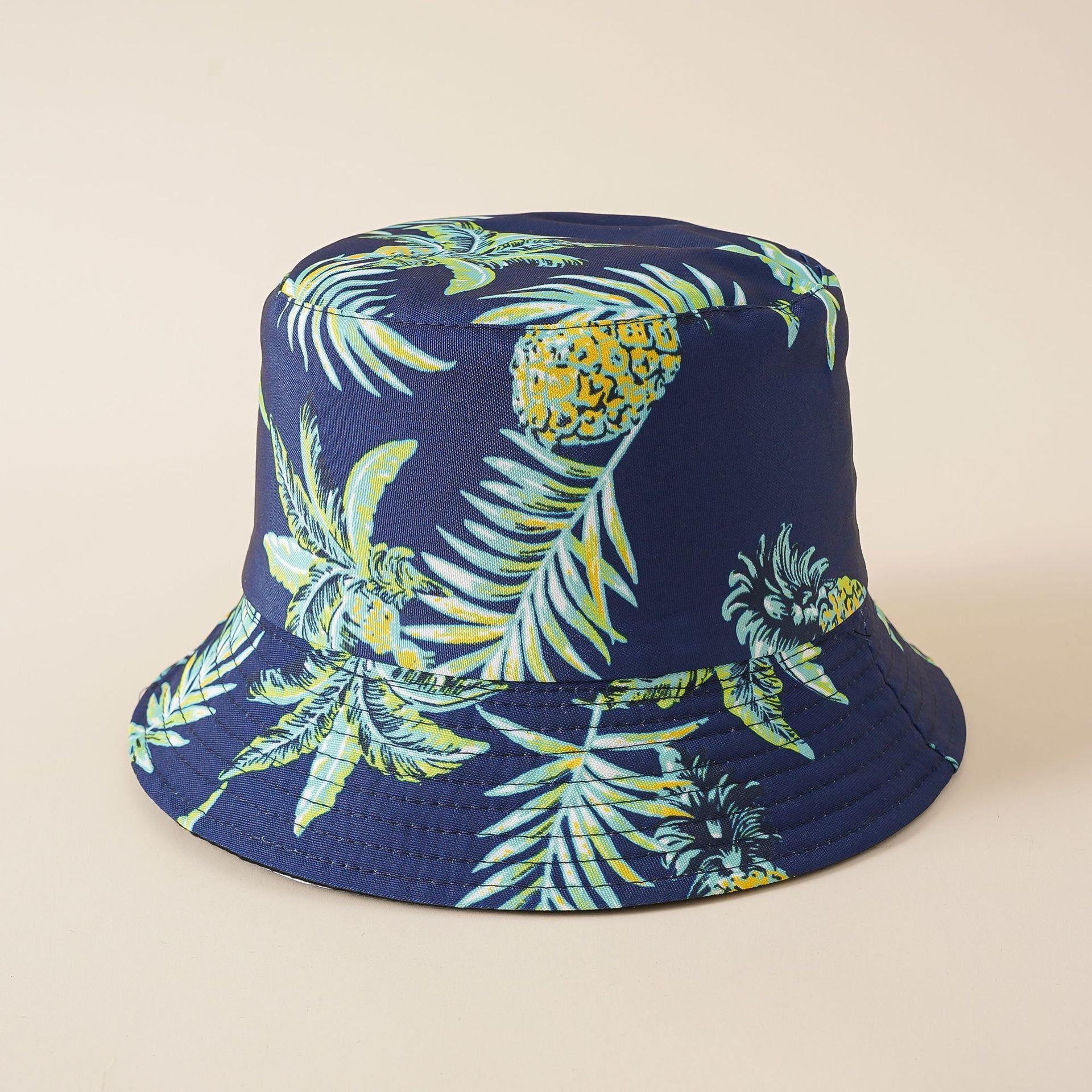 Hat new tropical print fruit pattern fisherman hat women summer lemon sports sunshade hat casual basin hat Doba navy blue
